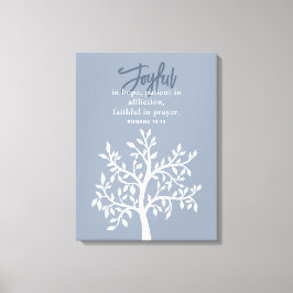 Toile Joyeux Verse de la Bible Bleue et arbre simple