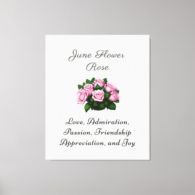 Toile Juin Mois de naissance Fleur Rose intemporel flora (Recto)