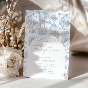Toile-Jungen-Taufe-Safari-Chinoiserie Einladung