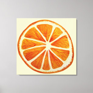 Toile Jus orange tranche aquarelle art pop art