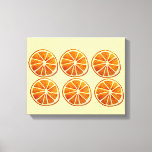Toile Jus orange tranche aquarelle motif pop art