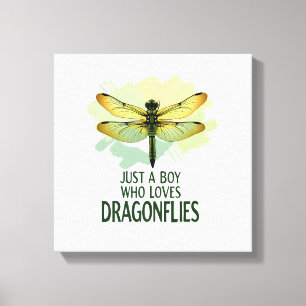 Toile Juste un garçon qui aime les libellules. Libellule
