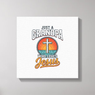 Toile Juste un grand-père qui aime Jésus Vintage Cross S