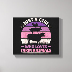 Toile Juste Une Fille Qui Aime Les Animaux Agricoles Aim