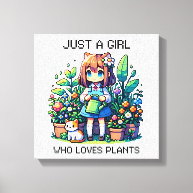 Toile Juste une fille qui aime les Plantes (Recto)