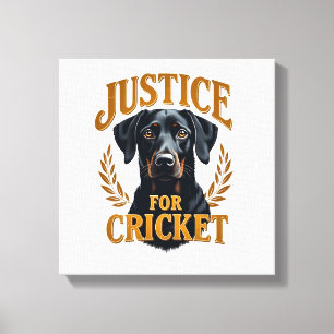 Toile Justice pour Cricket Typographie Mémorial de Chien