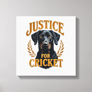 Toile Justice pour Cricket Typographie Mémorial de Chien