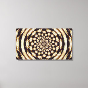 Toile Kaleidoscope de fleurs en mandala décor en ivoire