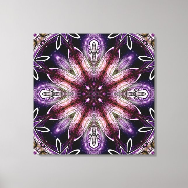 Toile Kaleidoscope de violet et de fleur cosmique magent (Recto)