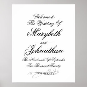 Toile & Kalligrafie Hochzeitsszenario Willkommensp Poster