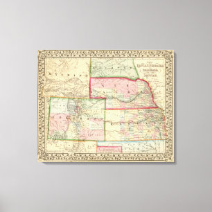 Toile Kan, Neb, carte de Colo par Mitchell