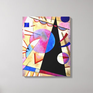 Toile Kandinsky - Cubisme Abstrait avec Roses et Bleus