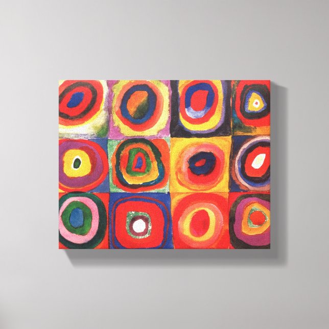 Toile Kandinsky Farbstudie Cercles Carré Quadrate Art (Recto)