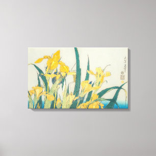 Toile Katsushika Hokusai - Grasshopper et Iris