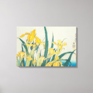 Toile Katsushika Hokusai - Sauterelle et Iris