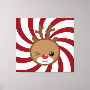 Toile Kawaii Reindeer Peinture murale