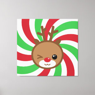 Toile Kawaii Reindeer Peinture murale