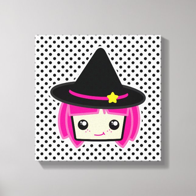 Toile Kawaii rose Haired Witch enveloppée (Recto)