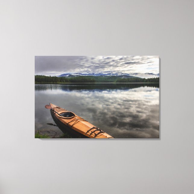 Toile Kayak en bois sur la rive du lac Beaver (Recto)