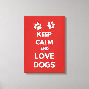 Toile Keep calm and love dogs