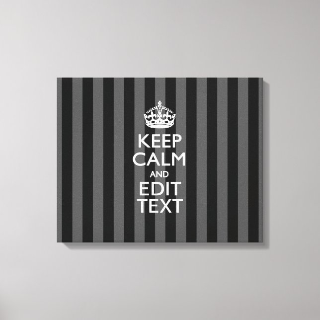 Toile KEEP CALM personnalisé et votre texte sur les band (Recto)