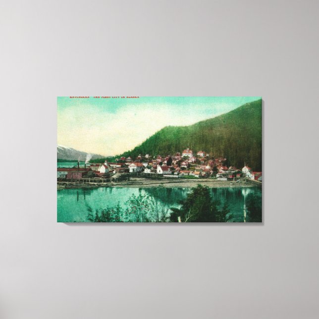 Toile Ketchikan, Alaska Town View - Première ville en Al (Recto)