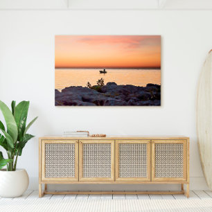 Toile Key West Sunset Bateau Rocky Shore Florida Keys