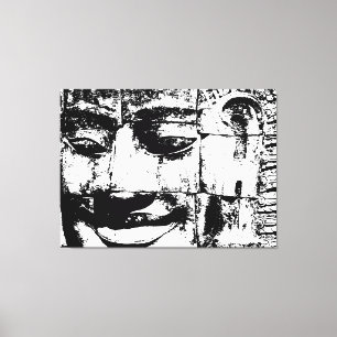 Toile Khmer Stone Face ... Temple de Bayon, Cambodge