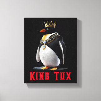 Toile King Tux - Regal Linux Penguin