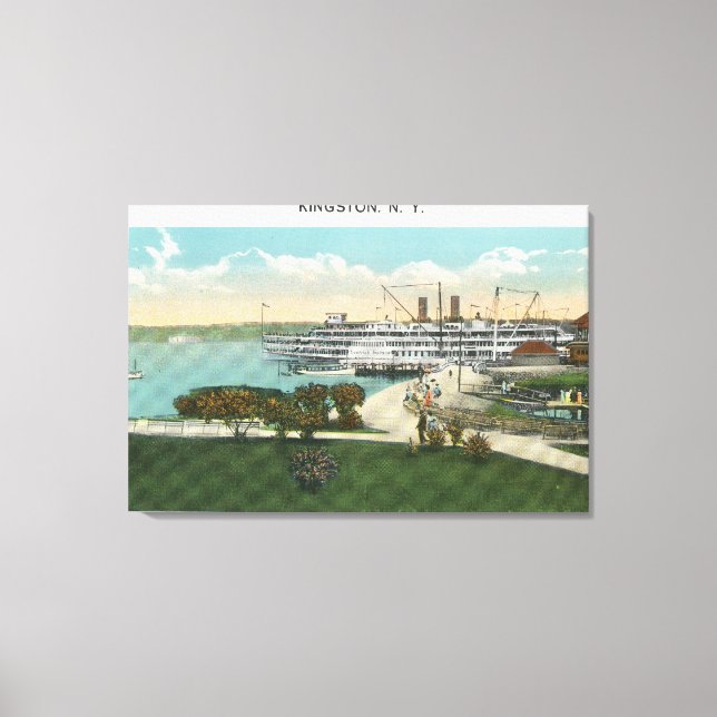 Toile Kingston Point Vue de Hendrick Hudson Steamer (Recto)