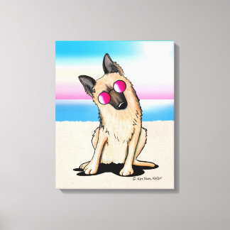 Toile KiniArt German Shepherd Beach