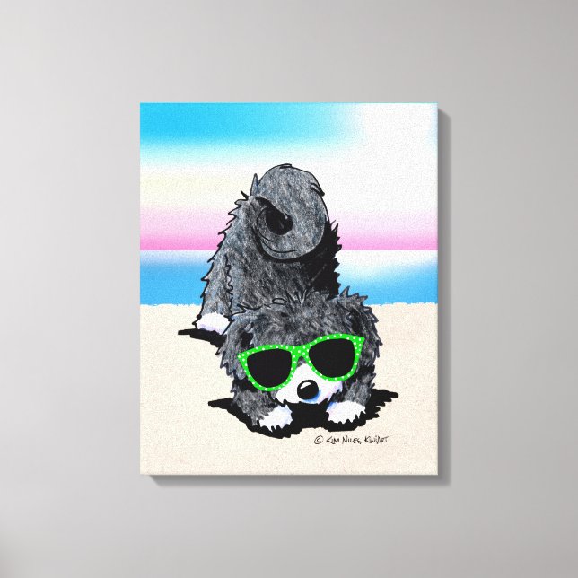 Toile KiniArt Havanais Dog Beach (Recto)