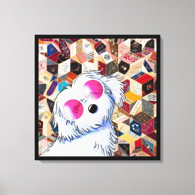 Toile KiniArt Maltese Crazy Quilt (Recto)