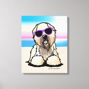 Toile KiniArt Soft Coated Wheaten Terrier Dog Beach