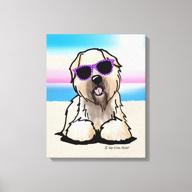 Toile KiniArt Soft Coated Wheaten Terrier Dog Beach (Recto)