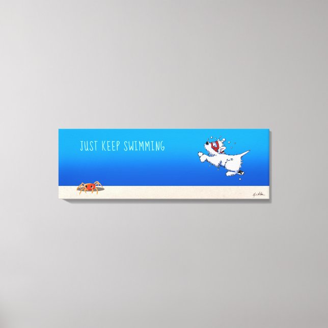 Toile KiniArt Westie White Terrier Océan (Recto)