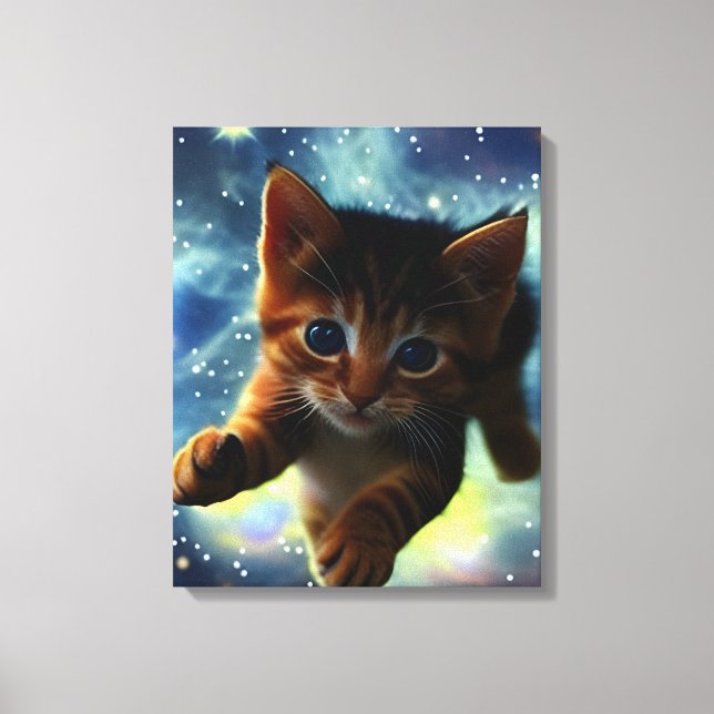 Toile Kitten Courant Dans L'Espace (Recto)