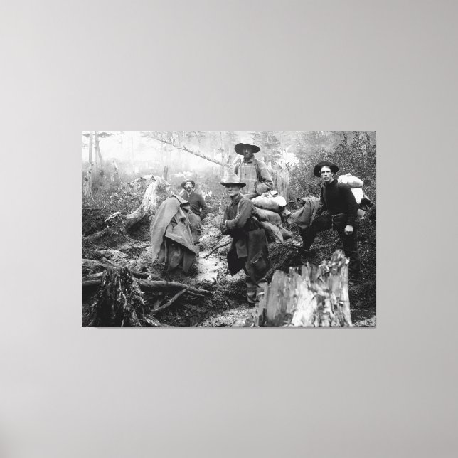 Toile Klondike Gold Rushing à la mort 1897 (Recto)