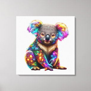 Toile "Koala coloré brillant - Art de la faune radieuse"