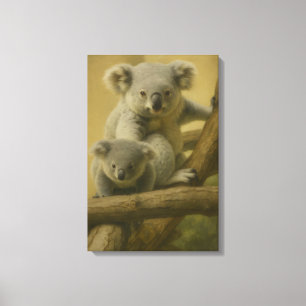 Toile Koala Companions - Tender Wildlife Art Print