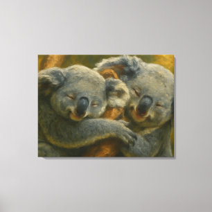 Toile Koala Embrace - Tender Wildlife Moment