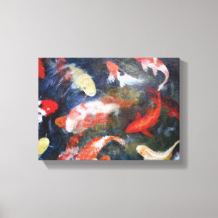 Toile Koi Fish Pond, Abstrait, Peinture à l'huile
