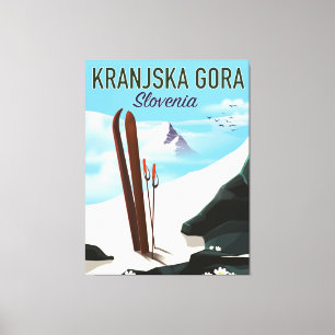 Toile Kranjska Gora Slovénie affiche ski