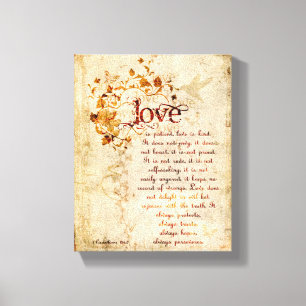 Toile KRW Love est Patient Corinthians Bible Citation Ar