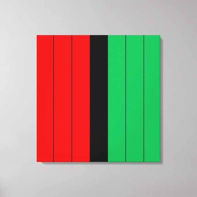 Toile Kwanzaa Rouge Noir Vert Kinara Motif rayé (Recto)