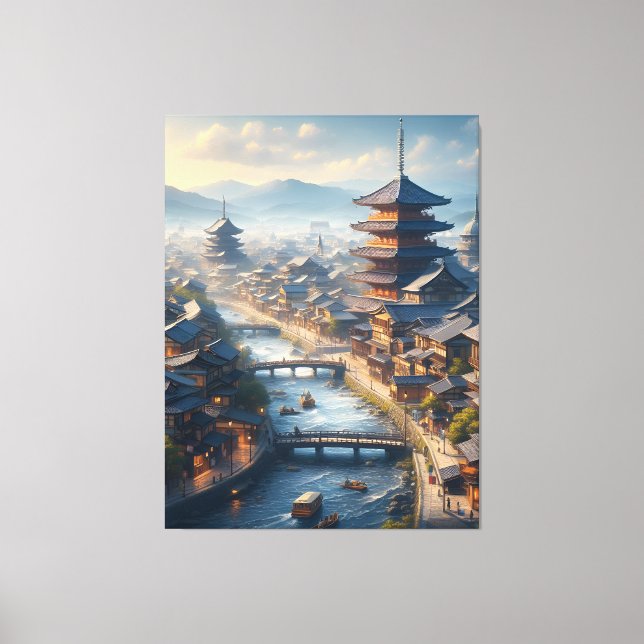 Toile Kyoto Japon Tourisme Vintage (Recto)