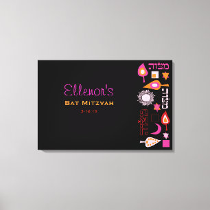 Toile La barre LUMINEUSE Mitzvah de batte du ROSE
