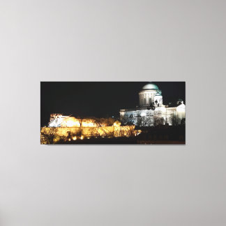Toile La basilique d'Esztergom illuminée pour Noël.