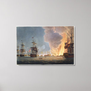 Toile La bataille du Nil, le 1er août 1798, gravé