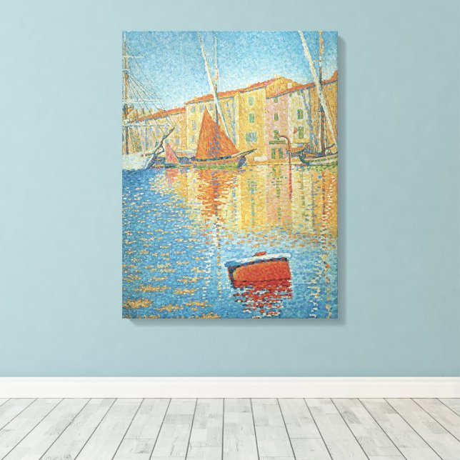 Toile La Bouée Rouge par Paul Signac, Pointillisme Vinta (Insitu (Plancher de Bois))